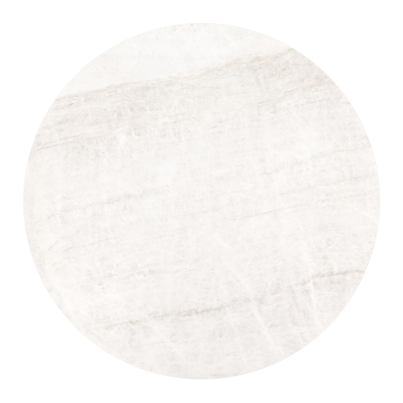 Fano loungetafel rond in wit aluminium en volkeramiek Taj Mahal - Dia. 80 x H 55 cm