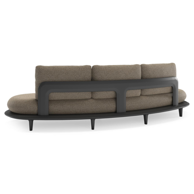 Bomero loungebank in zwart aluminium met madagascar burch all weather cosytica kussen