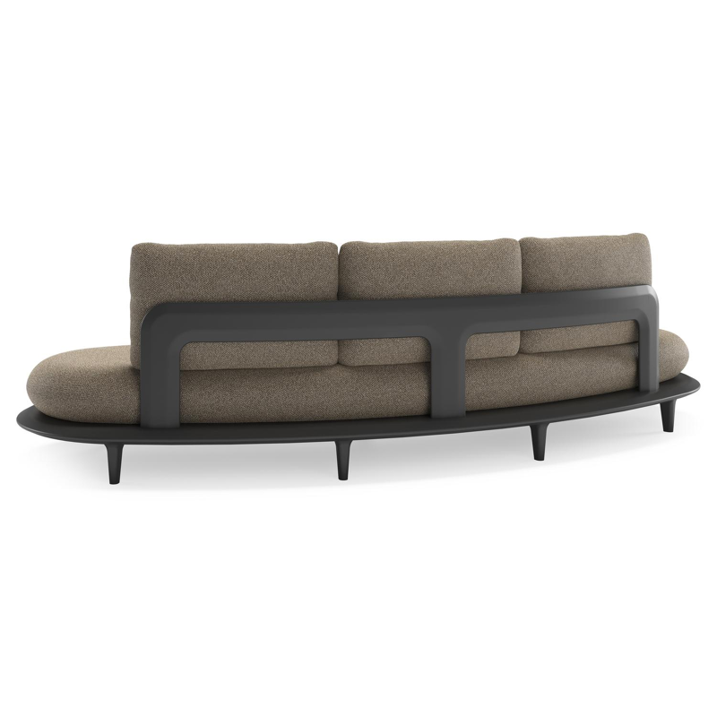 Bomero loungebank in zwart aluminium met madagascar burch all weather cosytica kussen