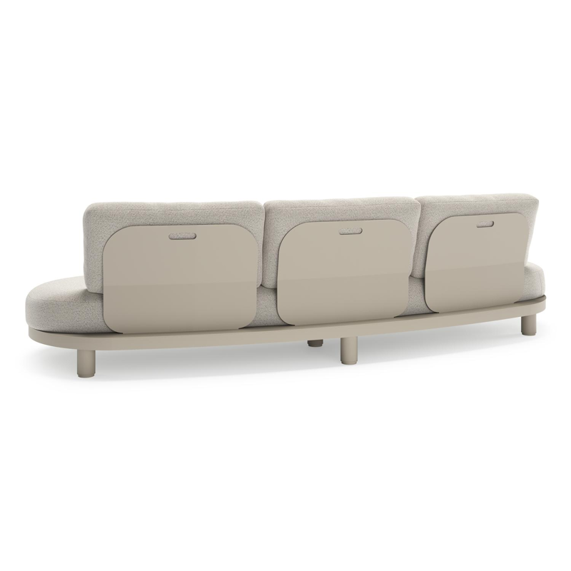 Donato loungeset in beige aluminium met all weather solica Firenze Natural kussen