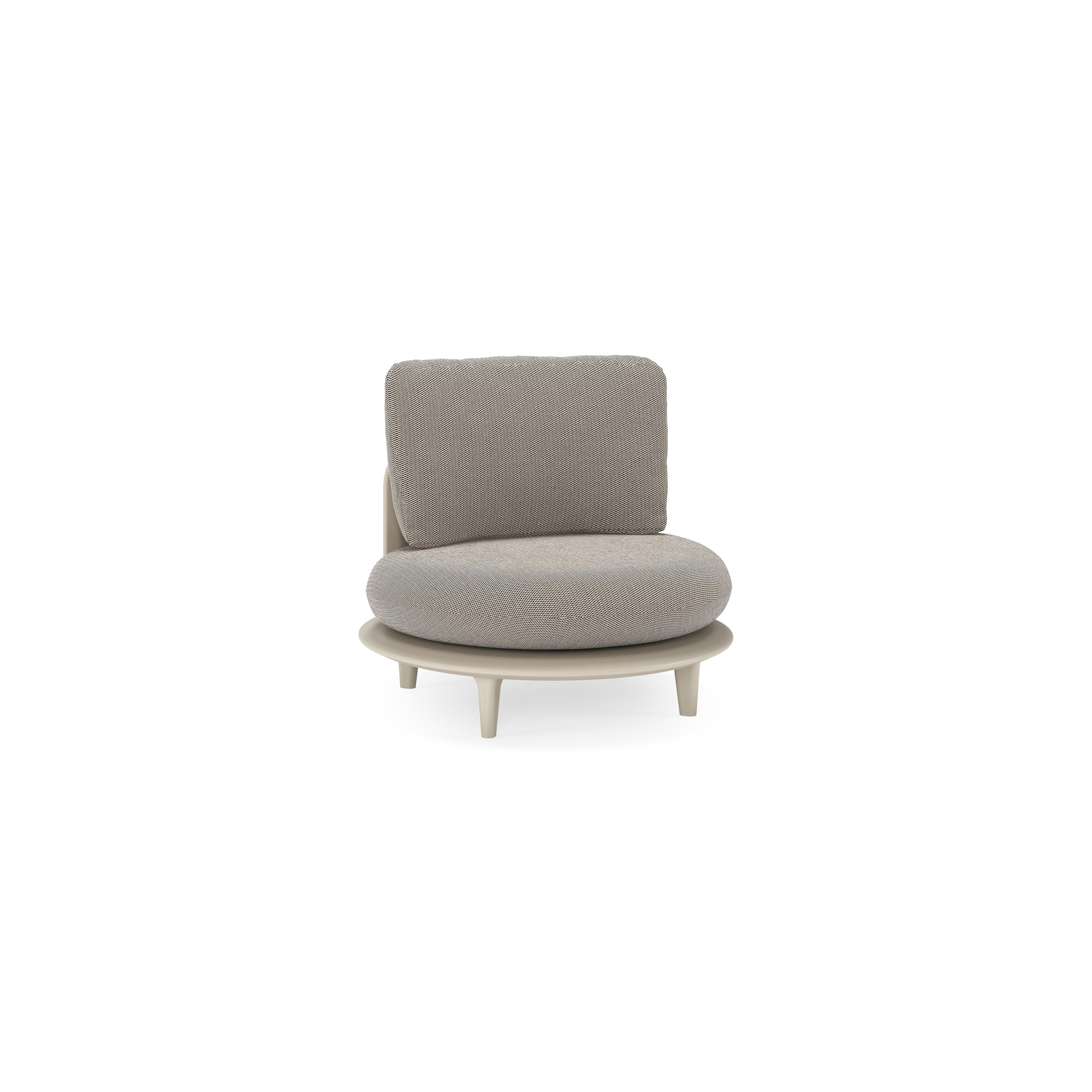 Bomero loungestoel in beige aluminium met lopi pepper all weather sunbrella® luxe kussen