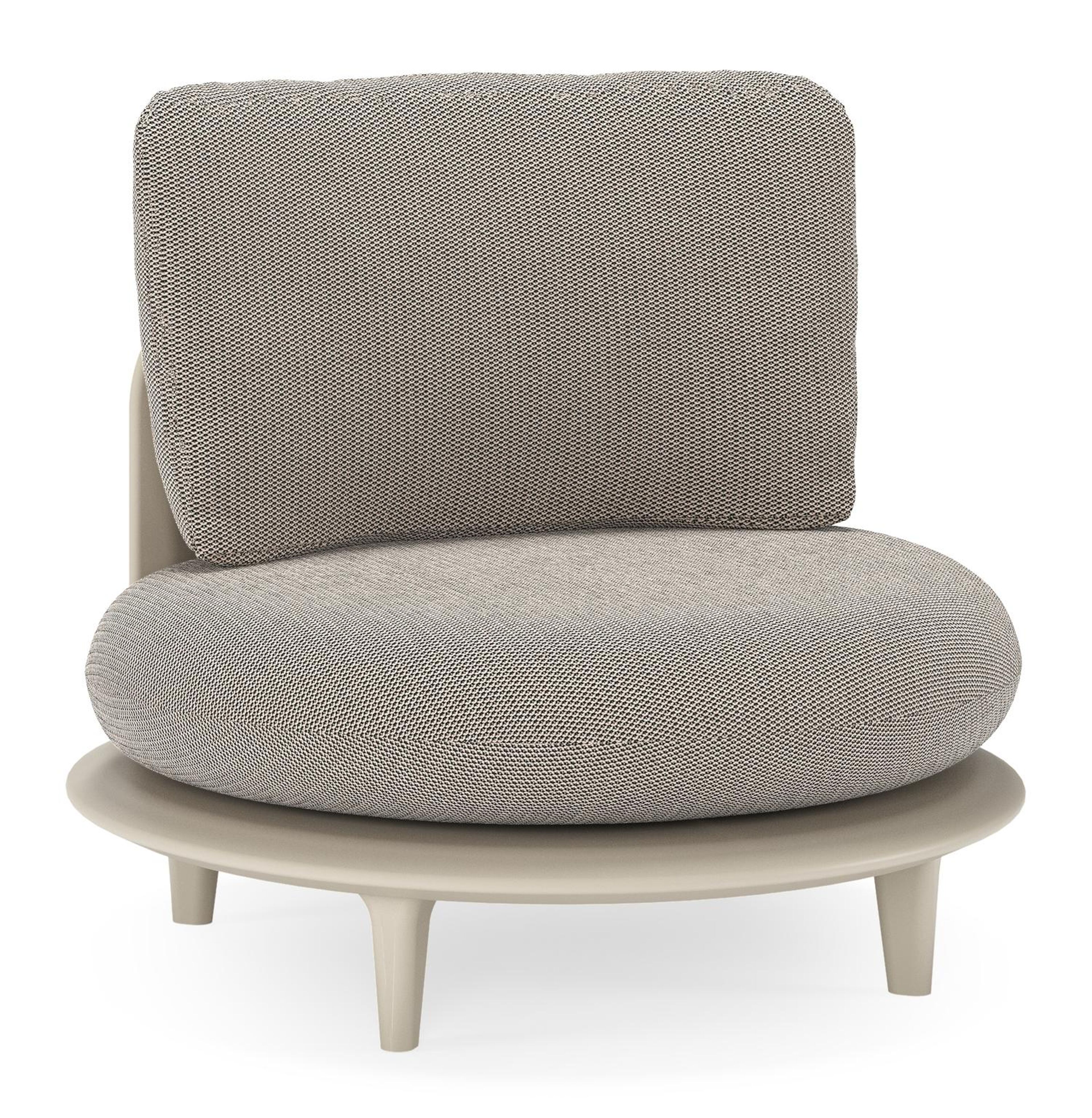 Bomero loungestoel in beige aluminium met lopi pepper all weather sunbrella® luxe kussen