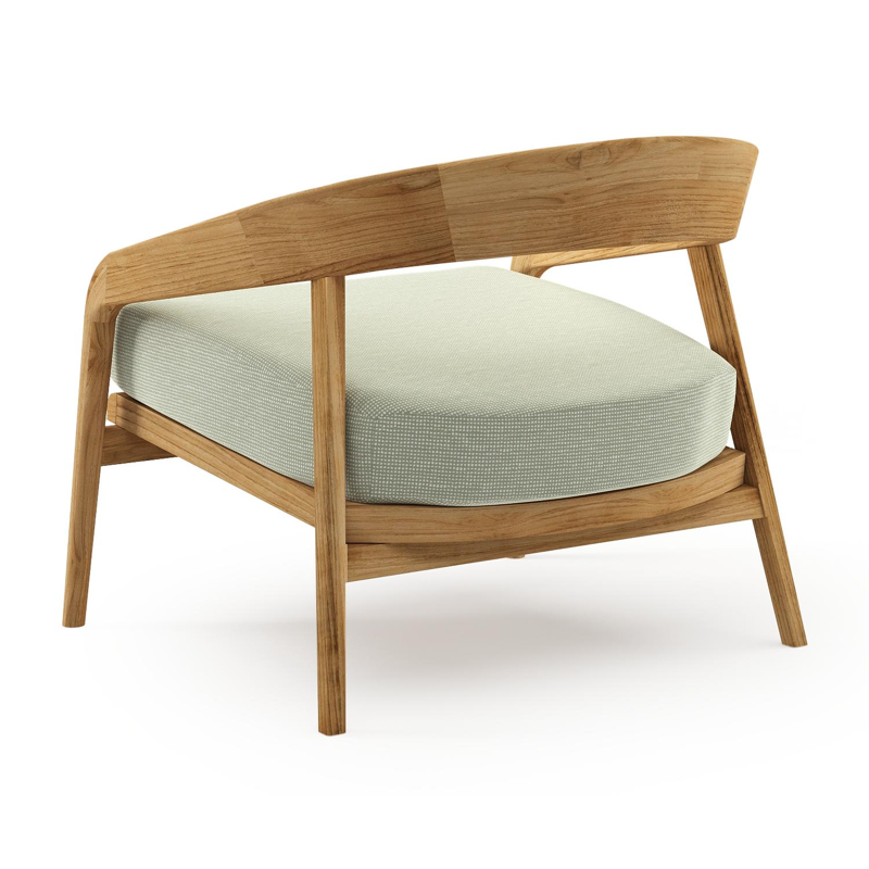 Lacrima loungestoel in teak met slow spirea all weather Sunbrella® luxe kussen