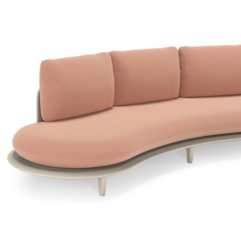 Bomero loungebank in beige aluminium met lopi fawn all weather sunbrella® luxe kussen