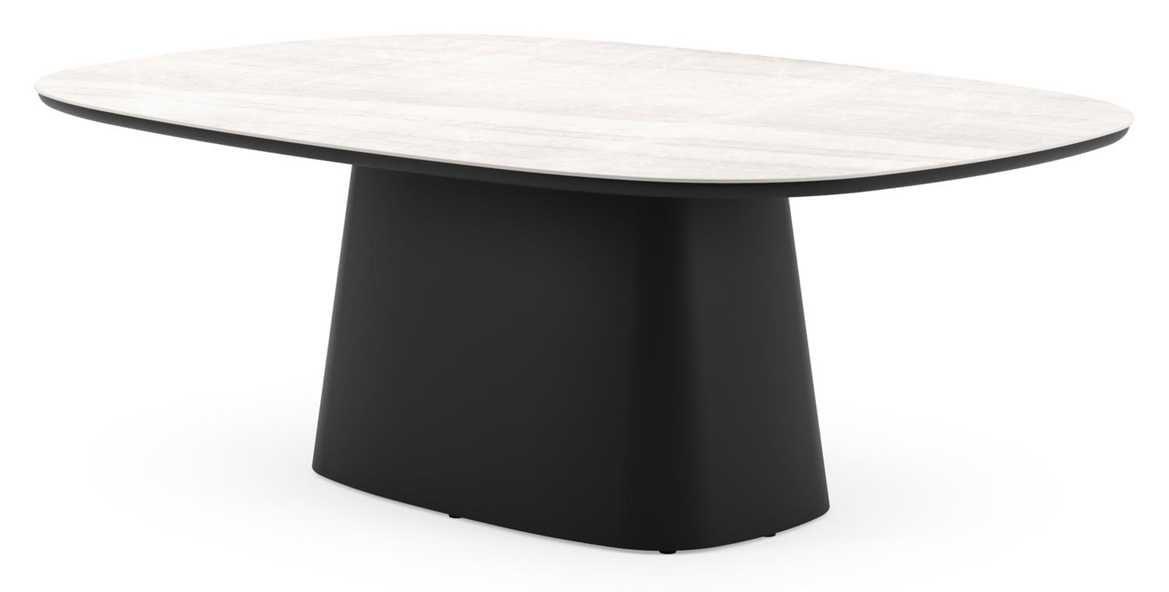 Amico tuintafel bombo xl in zwart aluminium en volkeramiek Taj Mahal - L 210 x B 148 x H 74 cm