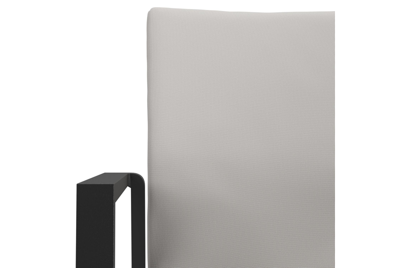 Madura stapelbare tuinstoel in zwart aluminium en grijs comfort textilene