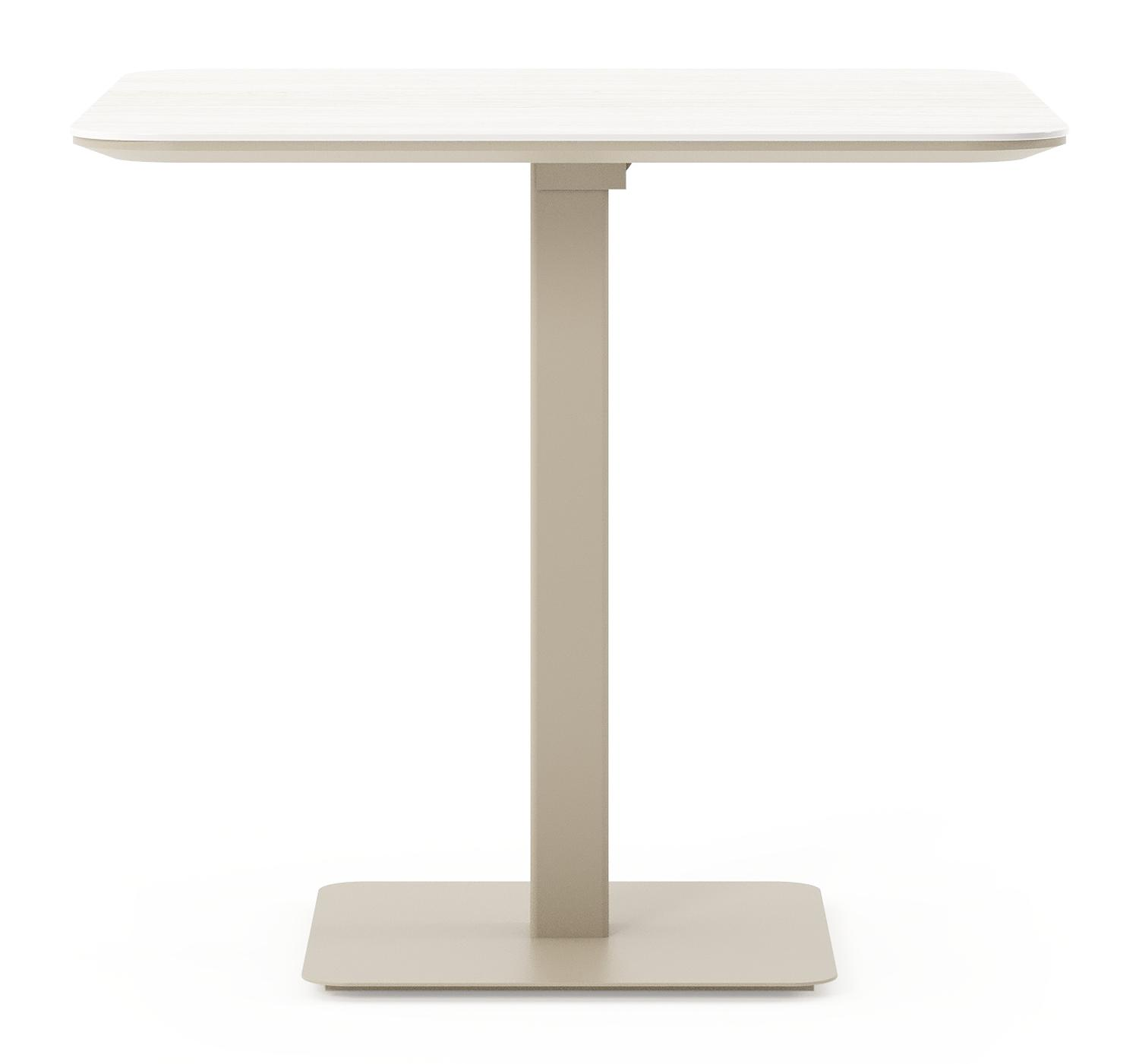 Table de jardin Fano basculante carré arrondi en aluminium beige et céramique pleine Calista Lg. 80 x Lrg. 80 x Haut. 72.50 cm
