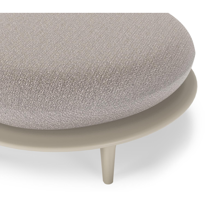 Bomero poef in beige aluminium met wander granite all weather sunbrella® luxe kussen