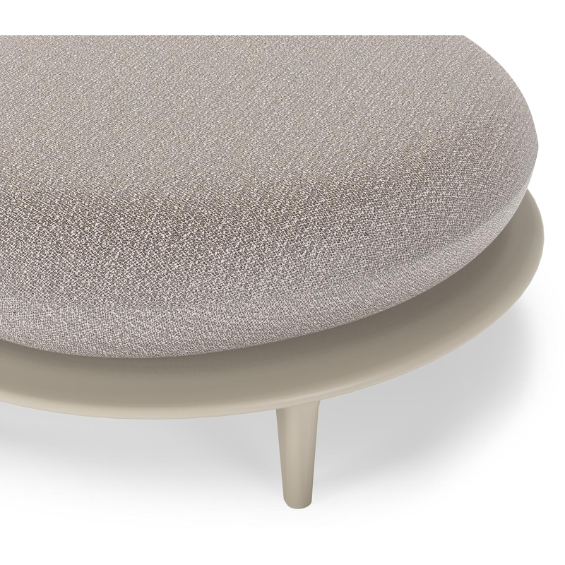 Bomero poef in beige aluminium met wander granite all weather sunbrella® luxe kussen