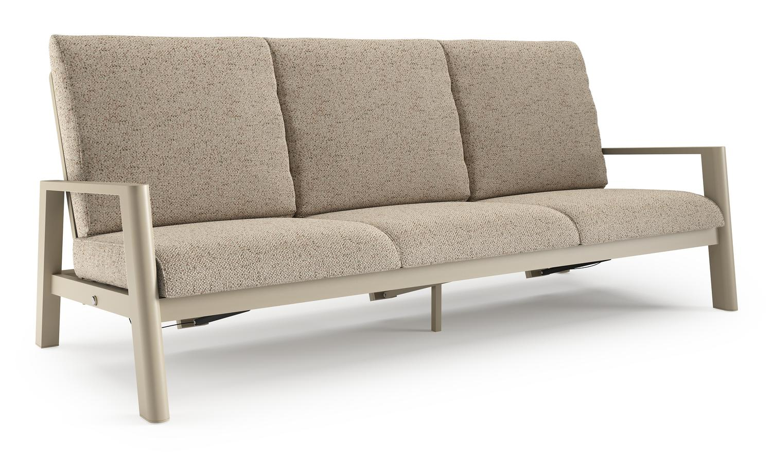 Cirello loungebank in beige aluminium met bora jungle all weather cosytica kussen
