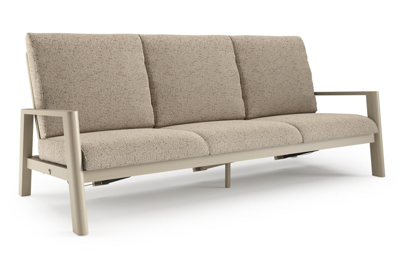 Canapé de jardin Cirello en aluminium beige et coussins en all weather cosytica bora jungle