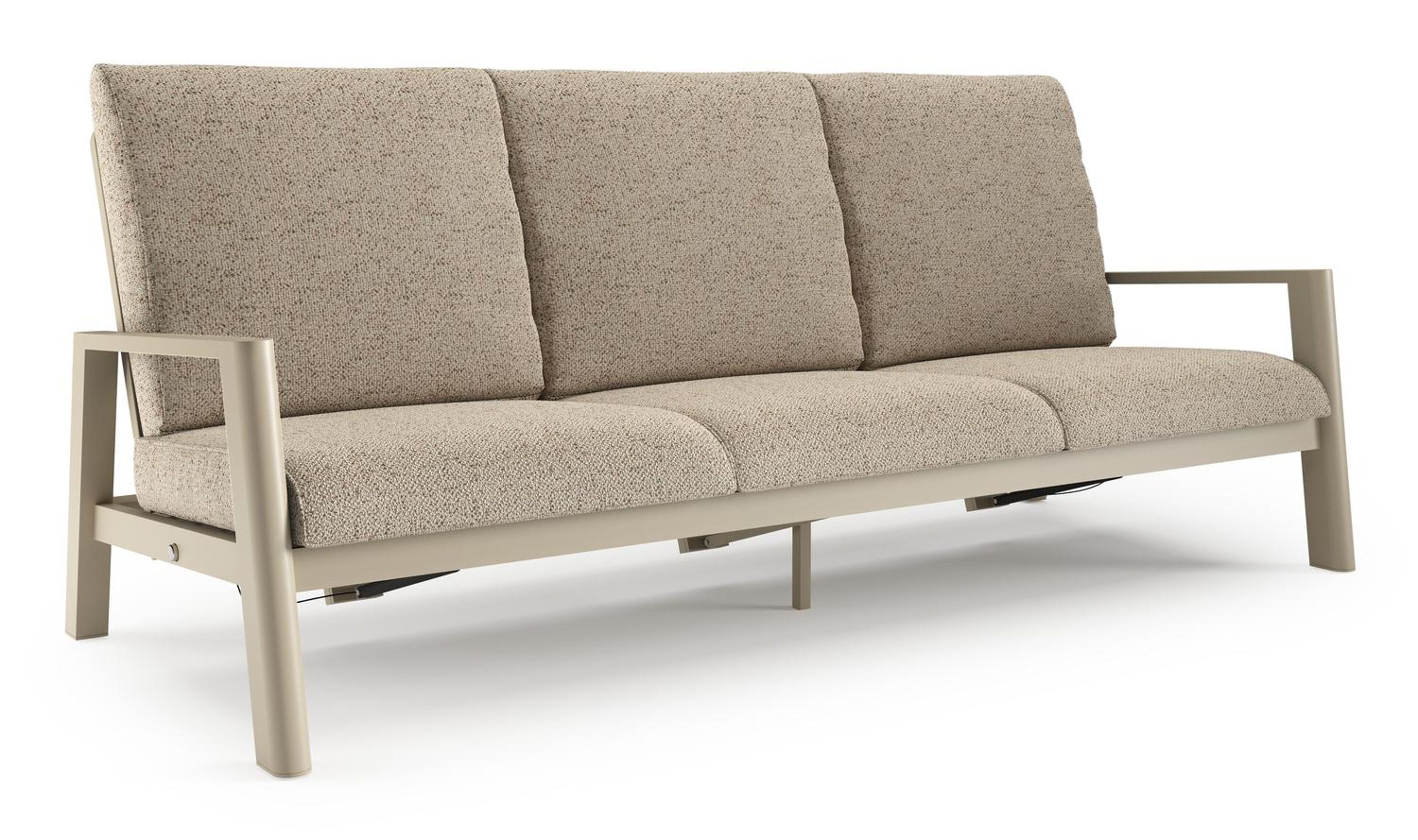 Cirello loungebank in beige aluminium met bora jungle all weather cosytica kussen