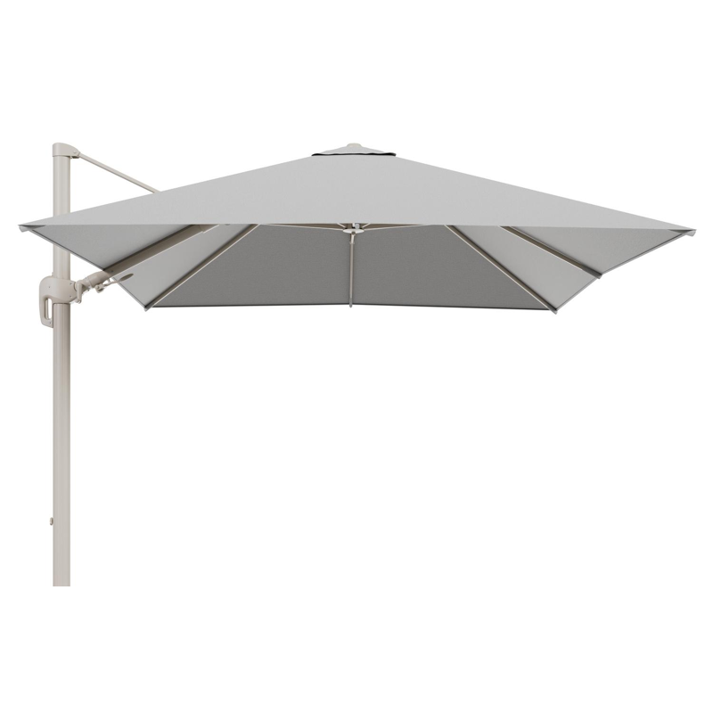 Rufina zweefparasol tiltfunctie in beige aluminium en parasoldoek in All Weather Sunbrella® Luxe Savane Nimbus  - L1 300 x L2 300 cm (zonder voet)