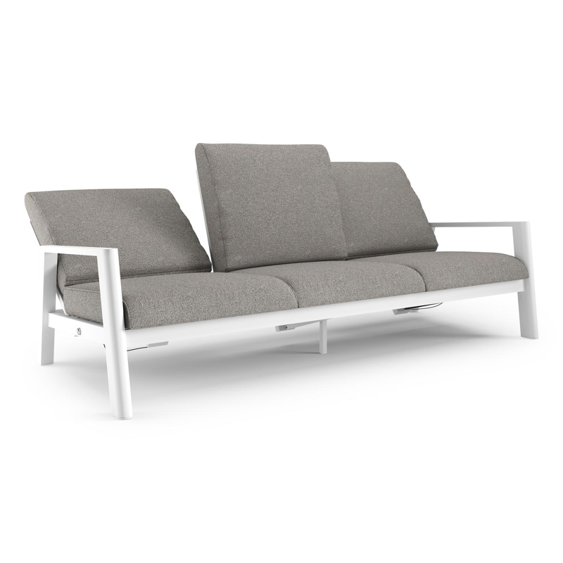 Cirello loungebank in wit aluminium met tundra charcoal all weather sunbrella® luxe kussen