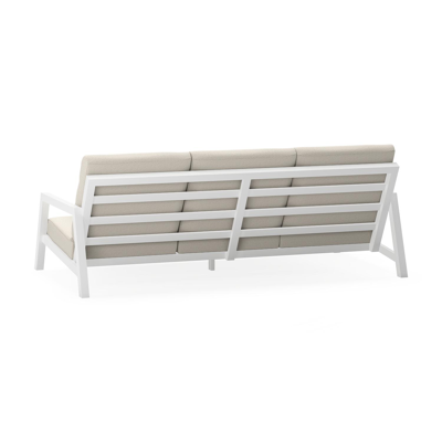 Zen'so loungebank 3-zit in wit aluminium met lopi marble all weather sunbrella® luxe kussen