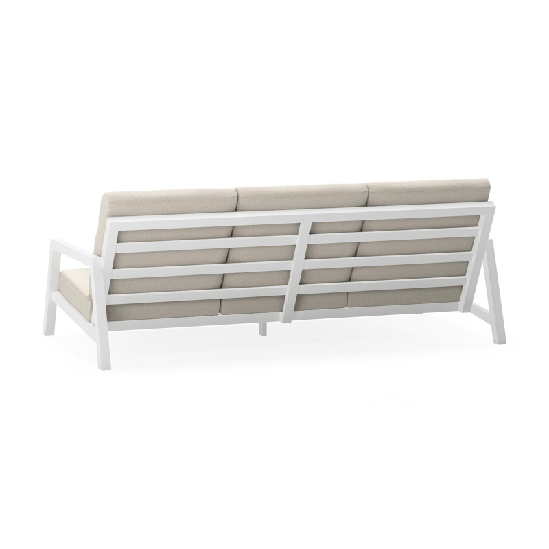 Zen'so loungebank 3-zit in wit aluminium met lopi marble all weather sunbrella® luxe kussen