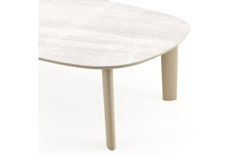 Amico tuintafel bombo xl in beige aluminium en volkeramiek Taj Mahal - L 270 x B 148 x H 73.5 cm
