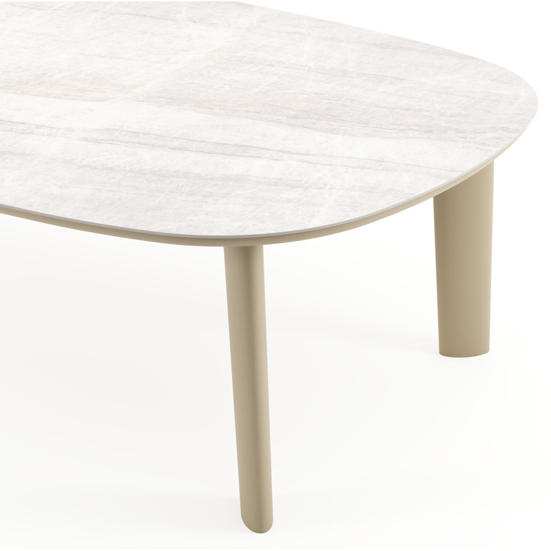 Amico tuintafel bombo xl in beige aluminium en volkeramiek Taj Mahal - L 270 x B 148 x H 73.5 cm