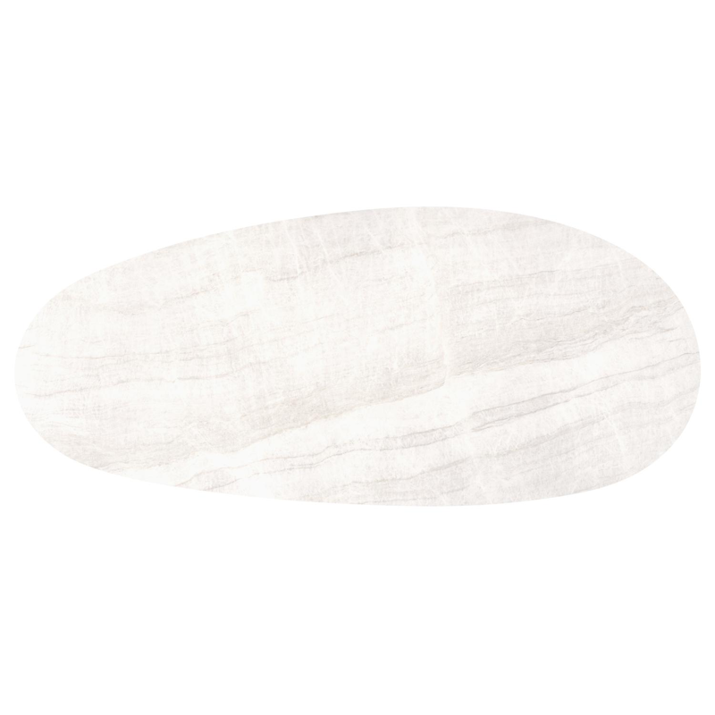 Amico tuintafel mango in beige aluminium en volkeramiek Taj Mahal - L 320 x B 140 x H 73.5 cm