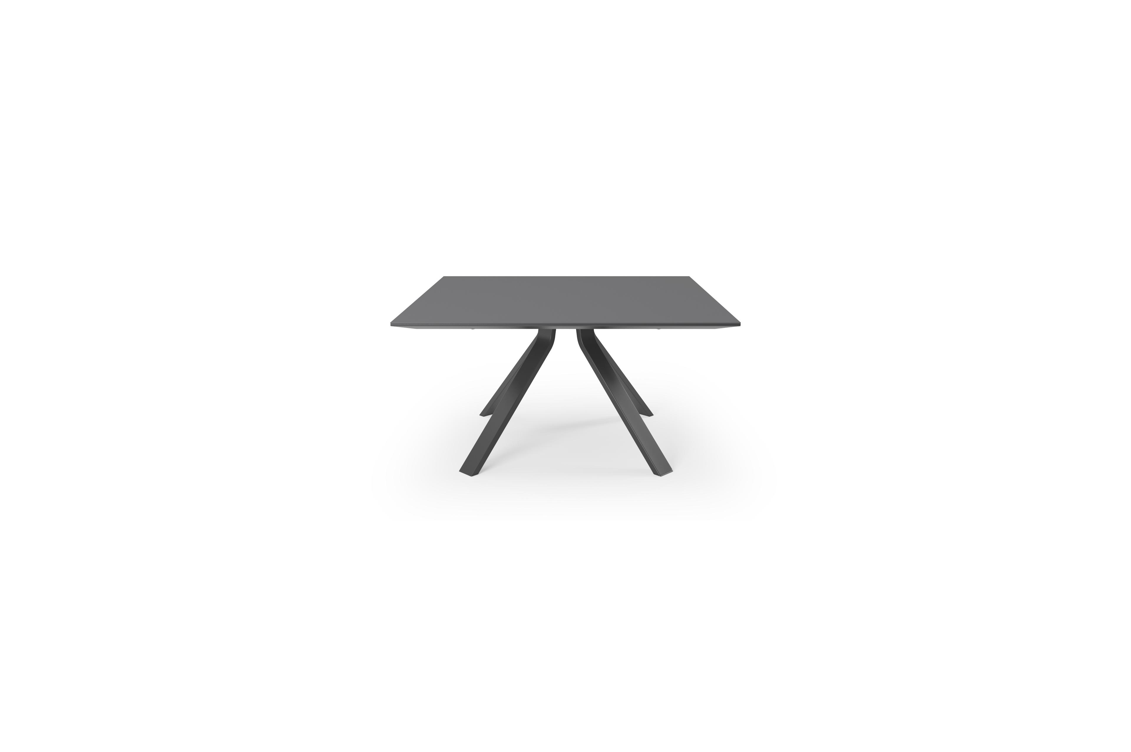 Cesano tuintafel in zwart aluminium en volkeramiek nero black - L 148 x B 148 x H 74,5 cm