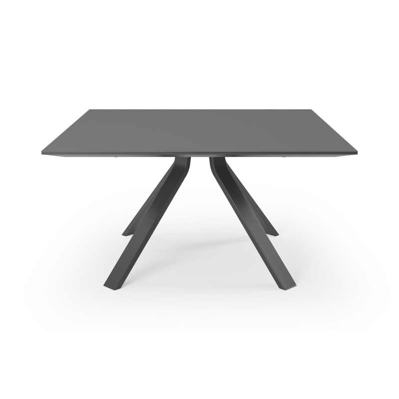 Cesano tuintafel in zwart aluminium en volkeramiek nero black - L 148 x B 148 x H 74,5 cm
