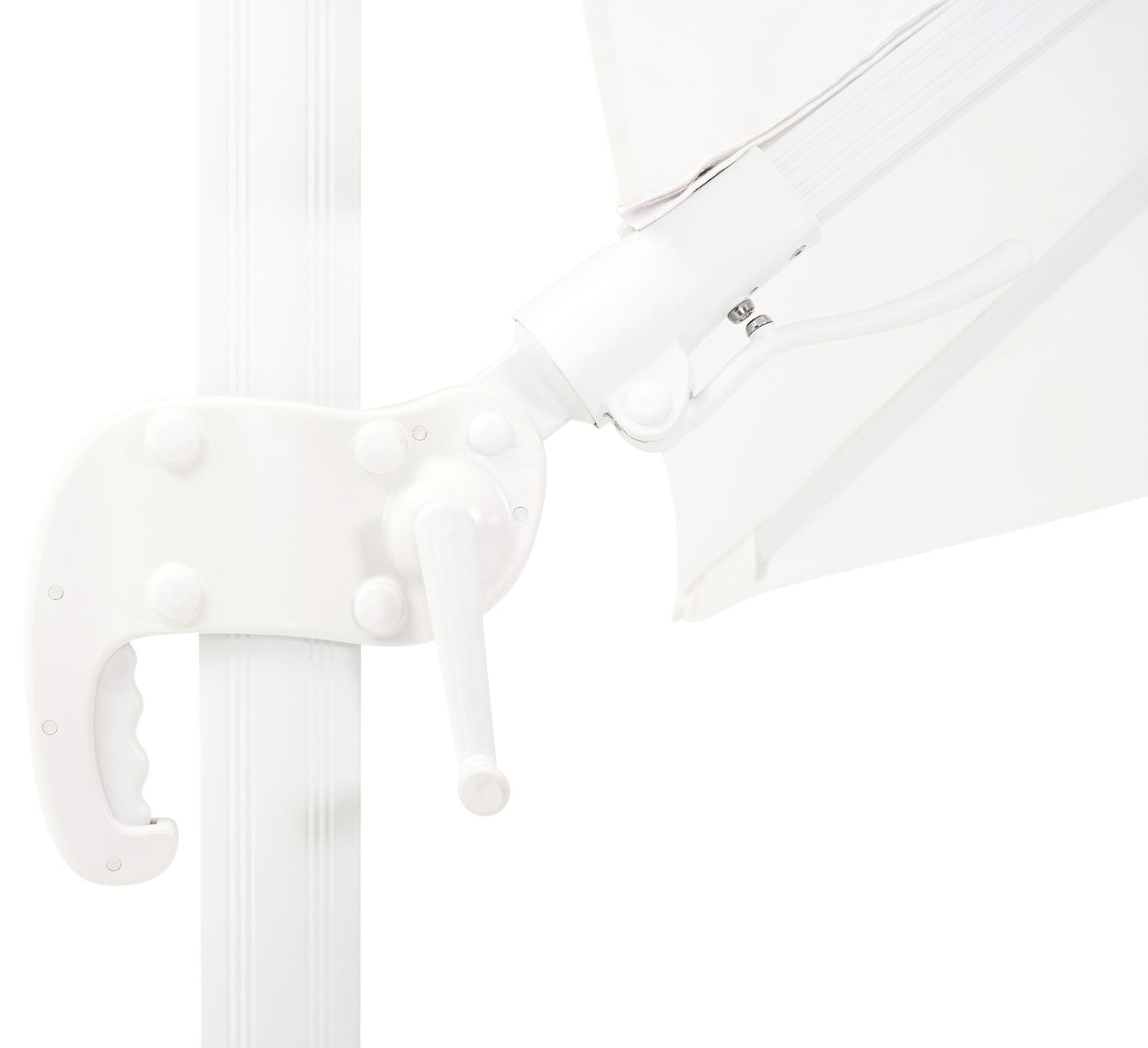 Parasol pendant Avola avec fonction tilt en aluminium blanc avec toile de parasol en weather+ softtouch blanc - Larg1 300 x Larg2 300 cm (sans pied de parasol)