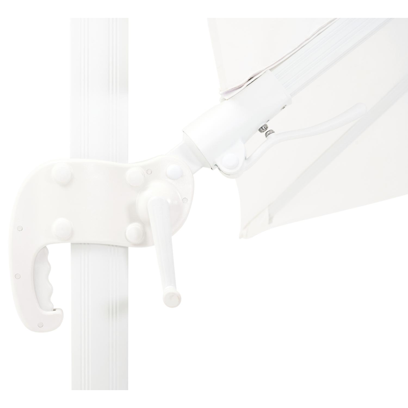 Avola zweefparasol met tiltfunctie in wit aluminium met wit weather+ softtouch parasoldoek - L1 300 x L2 300 cm (zonder voet)