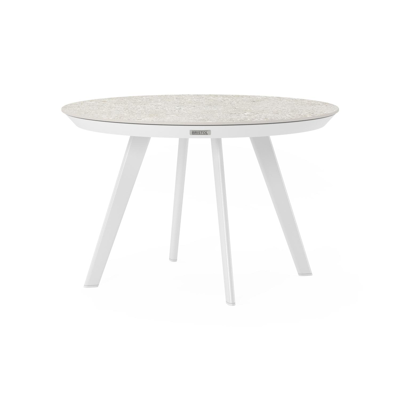 Rondo loungetafel in wit aluminium en shilin volkeramiek - Dia. 65 X H 40 cm