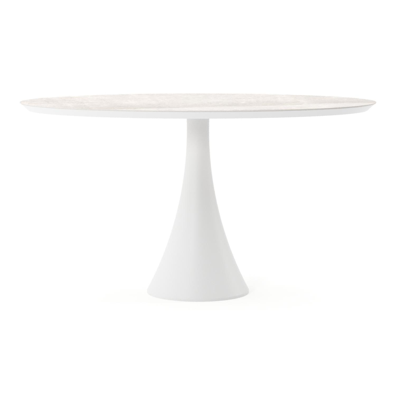 Fano tuintafel ovaal in wit aluminium en volkeramiek Taj Mahal - L 140 x B 80 x H 74.5 cm