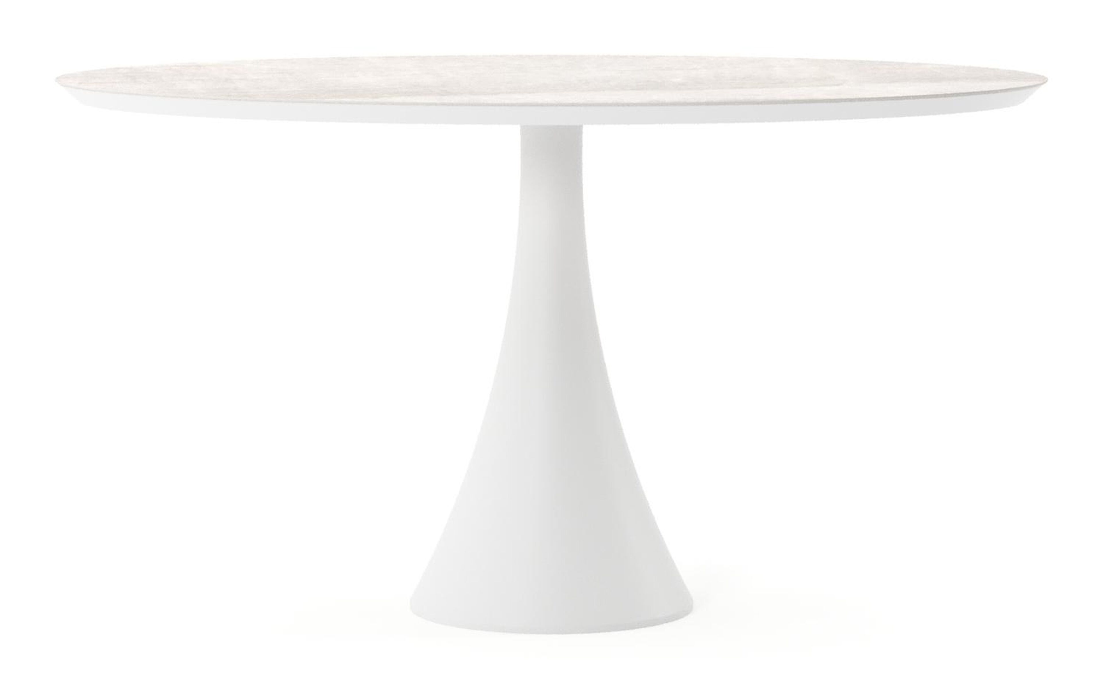 Fano tuintafel ovaal in wit aluminium en volkeramiek Taj Mahal - L 140 x B 80 x H 74.5 cm