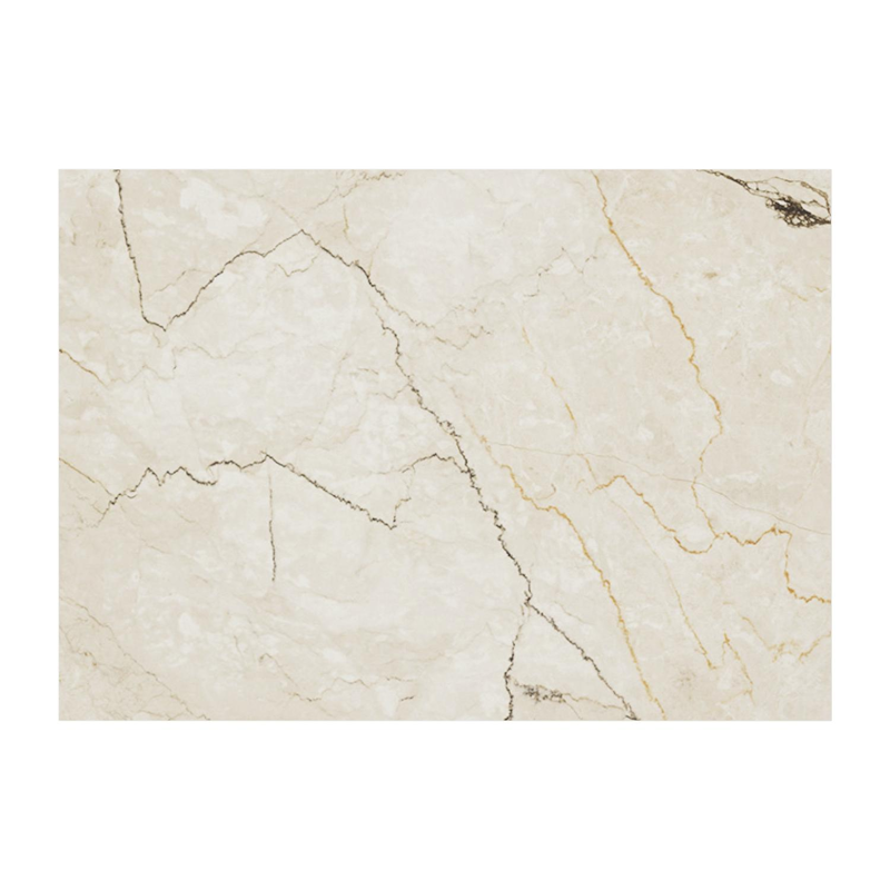 Table d'appoint pop-up Cirello rectangulaire en aluminium beige et céramique pleine Colorado Dunes - Lg. 70 x Lrg. 50 x Haut. 66 cm