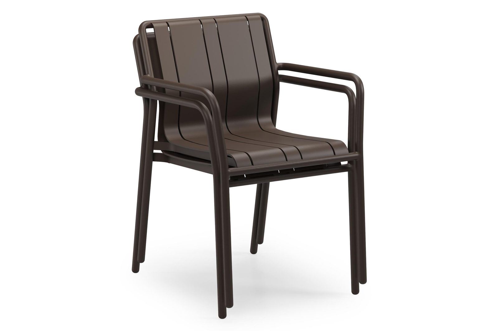 Bolito tuinstoel in donkerbruin aluminium