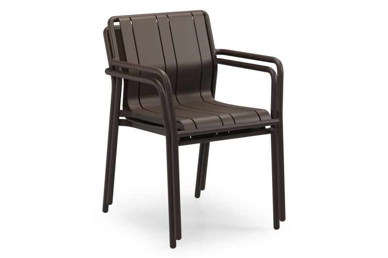 Bolito tuinstoel in donkerbruin aluminium