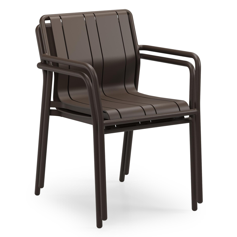 Chaise de jardin Bolito en aluminium marron foncé