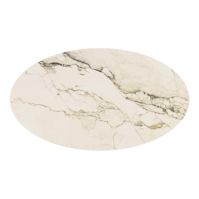 Fano tuintafel ovaal in zwart aluminium en volkeramiek Colorado Dunes - L 140 x B 80 x H 74.5 cm