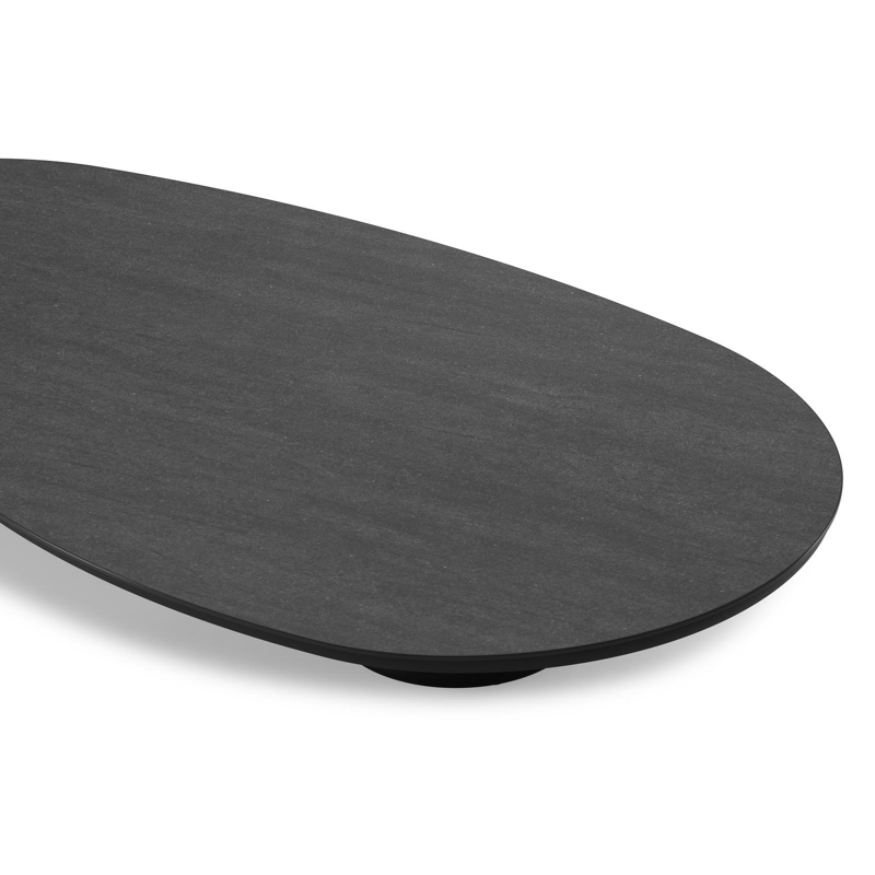 Amico loungetafel organisch in zwart aluminium en volkeramiek Basalt Black - L 170 x B 91 x H 25 cm