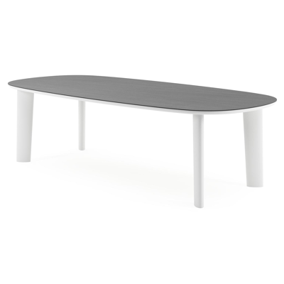 Amico tuintafel bombo in wit aluminium en volkeramiek Basalt Black - L 270 x B 125 x H 73.5 cm