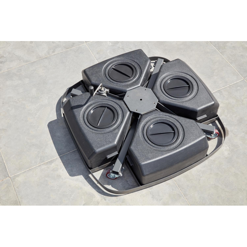 Minore parasolvoet zwart kunststof van 250 kg met wielen