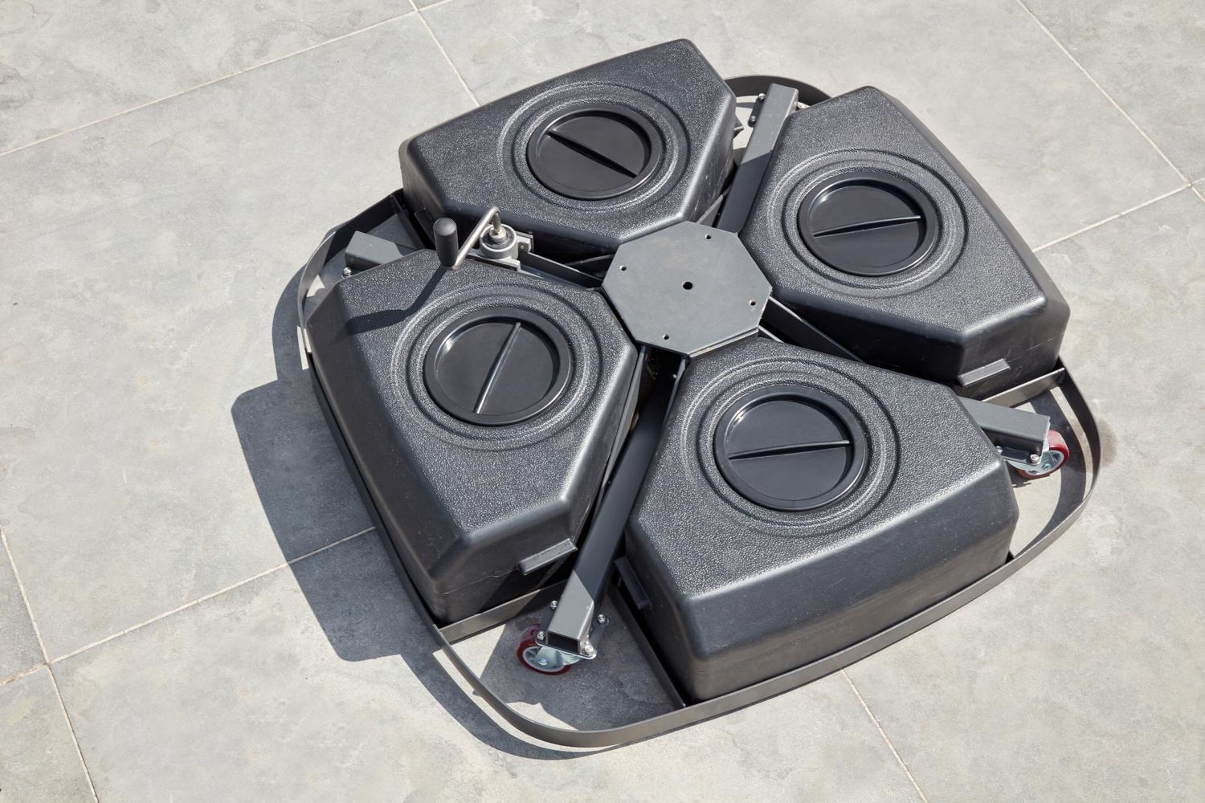 Minore parasolvoet zwart kunststof van 250 kg met wielen