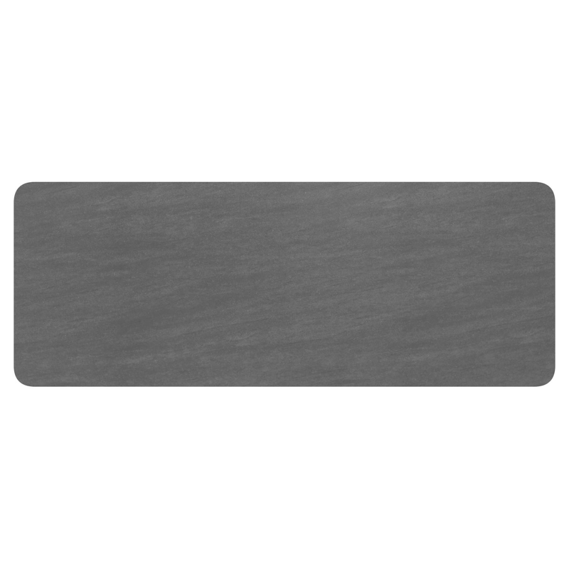 Orso tuintafel rechthoekig afgerond in beige aluminium en volkeramiek Basalt Black - L 290 x B 110 x H 74.5 cm