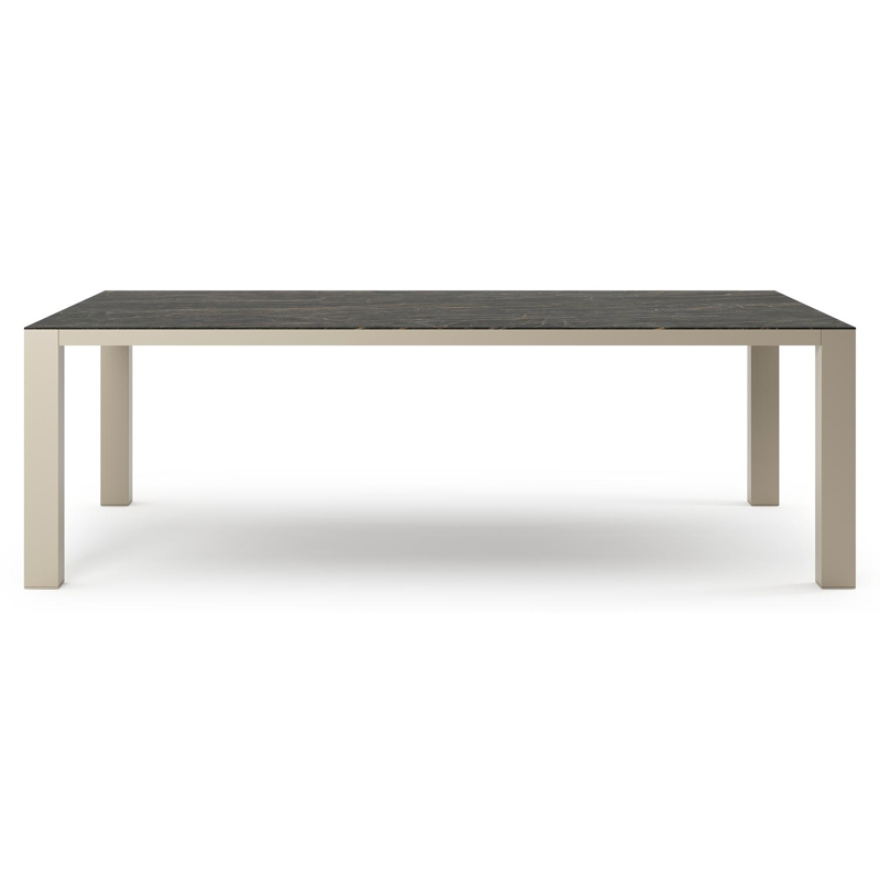Nano XL tuintafel rechthoekig in beige aluminium en volkeramiek Black Obsession - L 240 x B 148 x H 75 cm