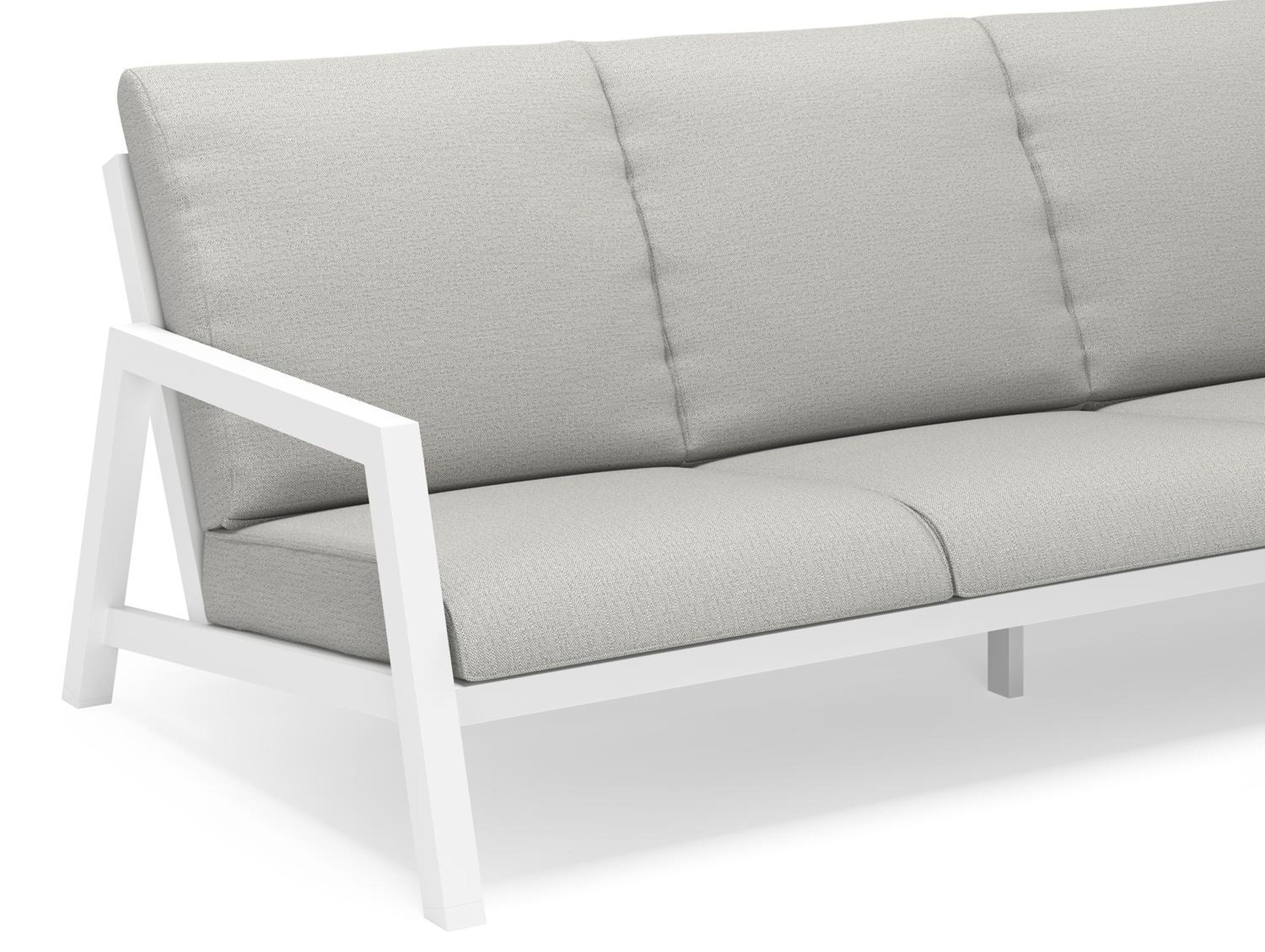 Zen'so loungebank 3-zit in wit aluminium met savane nimbus all weather sunbrella® luxe kussen