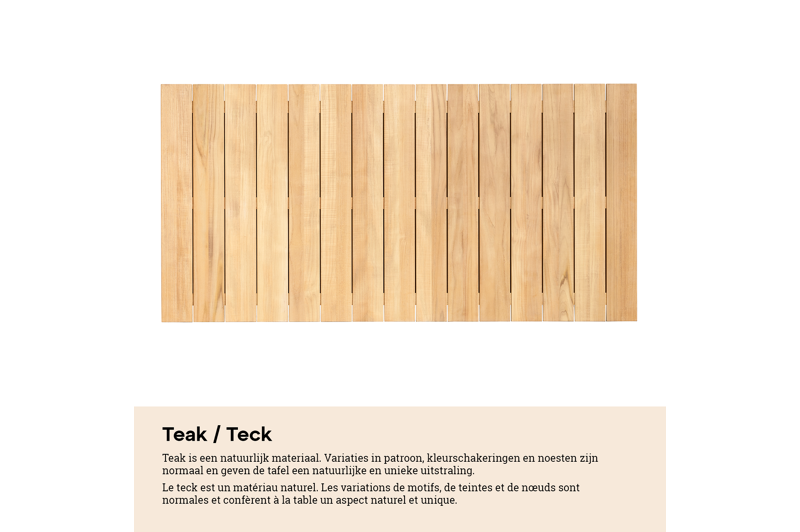 Cesano tuintafel rechthoekig in zwart aluminium en teak - L 280 x B 110 x H 75 cm