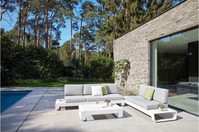 Atessa loungetafel in wit aluminium - L 117,5 x B 70 x H 30 cm