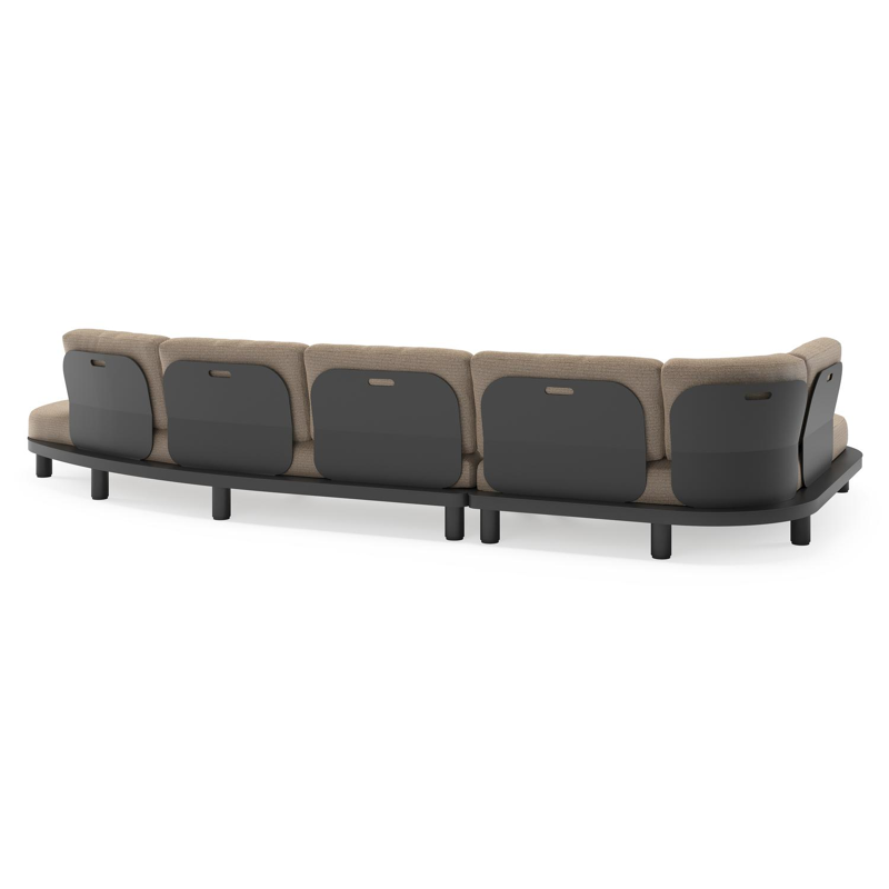 Salon de jardin d'angle Donato en aluminium noir et coussins en all weather solica Firenze Earth