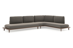 Chaise longue links + 3-zit