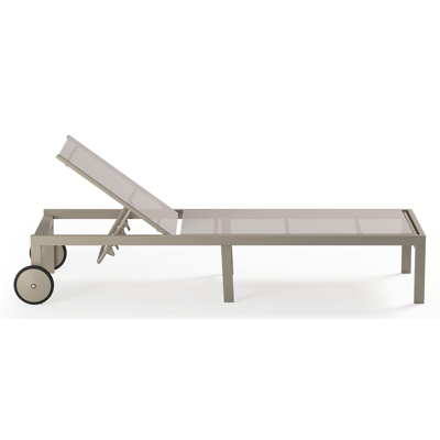 Alba verstelbaar ligbed in beige aluminium en beige single textilene