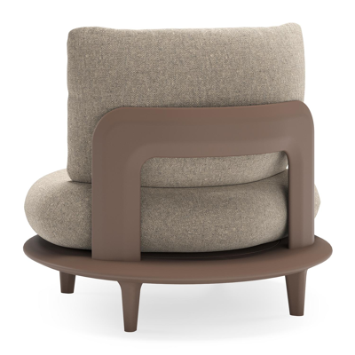 Bomero loungestoel in taupe aluminium met chartres pewter all weather sunbrella® luxe kussen