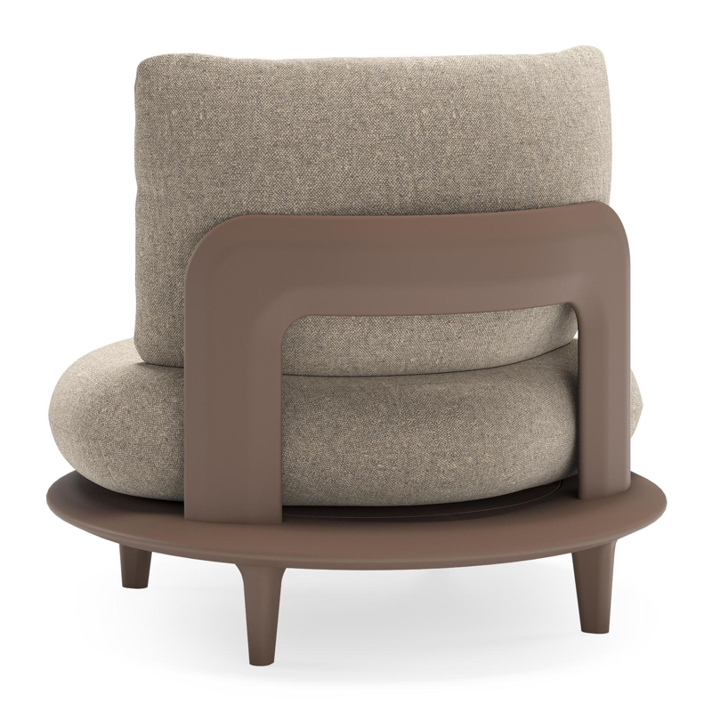 Bomero loungestoel in taupe aluminium met chartres pewter all weather sunbrella® luxe kussen