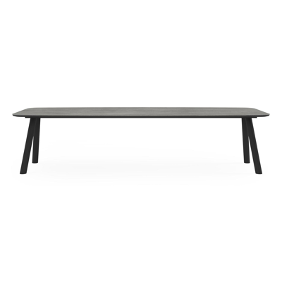 Cesano tuintafel in zwart aluminium en volkeramiek aspen grey - L 315 x B 115 x H 75 cm
